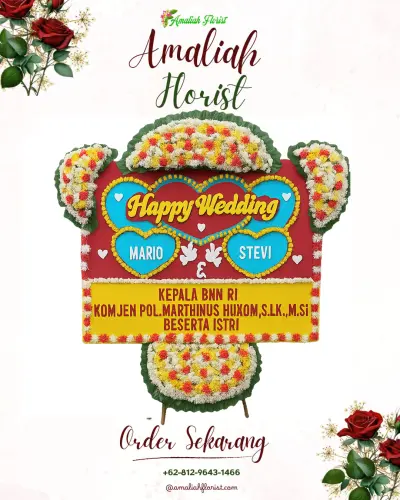 Karangan Papan Bunga Pernikahan di Kayumalue Ngapa